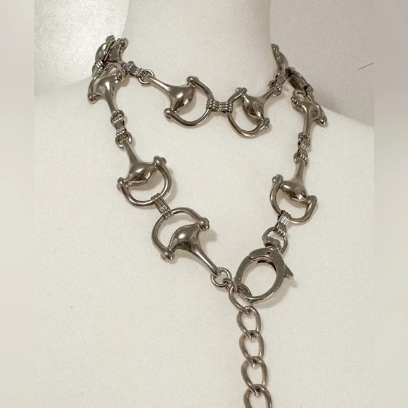 Horsebit 🐎 Metal Chain Belt Long EUC GG 50in 1950s - Picture 1 of 10